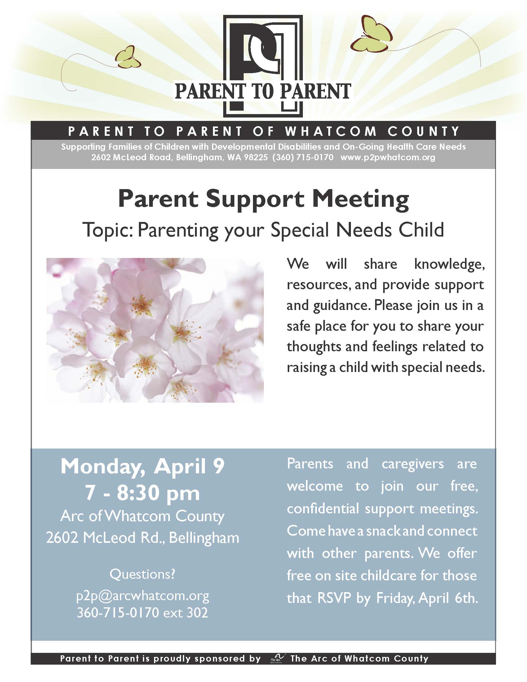 April Parent Support Meeting – The Arc of Whatcom County